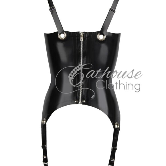 Poison Basque corset in latex from cathouse clothing - Picture 3 of 5